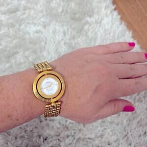 Authentic Versace Eon Beaded Bracelet Watch with Crystal Sapphire Inserts